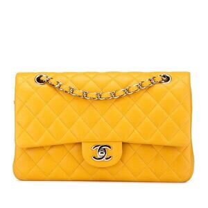 Chanel Matelasse Lambskin Coco Mark Flap Chain Shoulder Bag Yellow